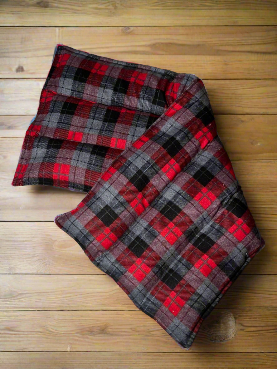 Therapeutic Back Wrap, Red Gray Black Plaid