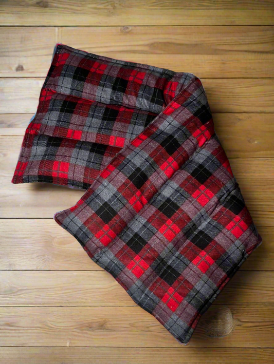 Therapeutic Back Wrap,  Red Gray Black Plaid