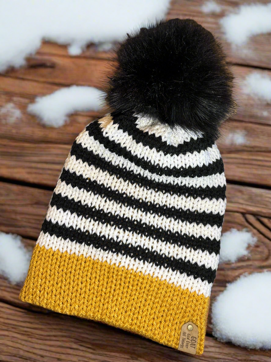 Bonfire Beanie, Large (Black Stripe)
