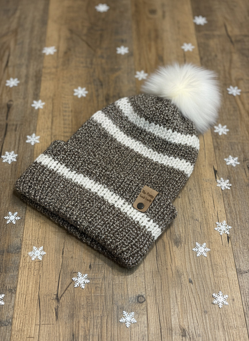 Brimmed Beanie, Large  (Brown)