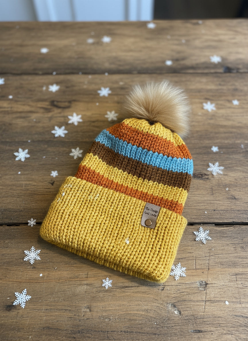 Brimmed Beanie, Medium (striped)