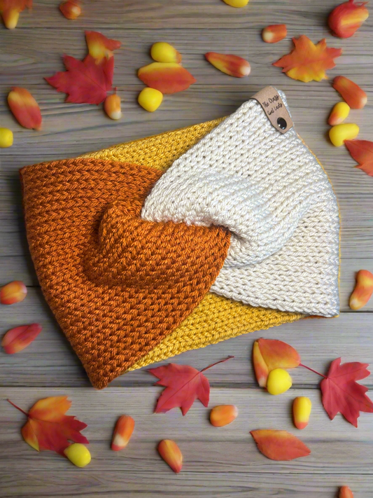 Twisted Head Wrap, Large (Candy Corn)