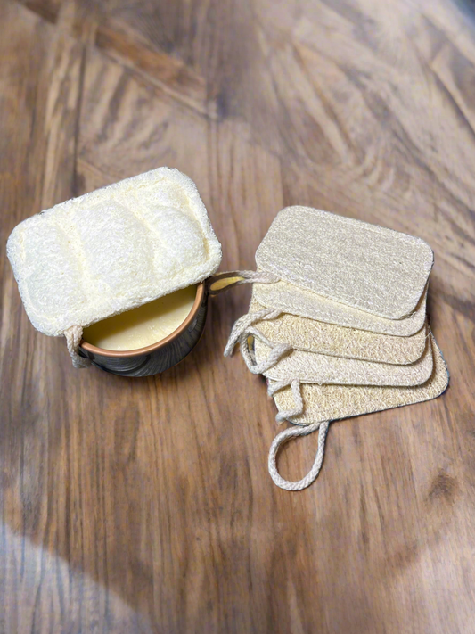 Natural Loofah Kitchen Sponges, Square