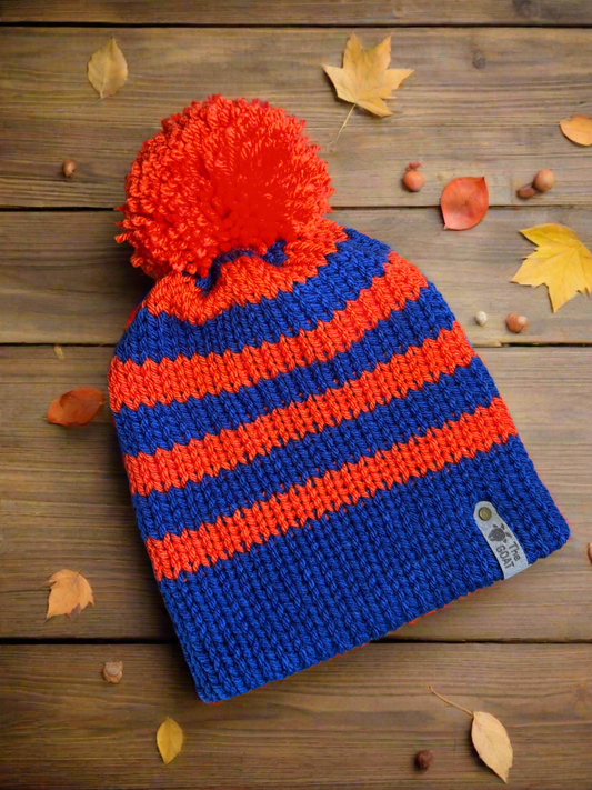 Handmade knitted winter beanie child