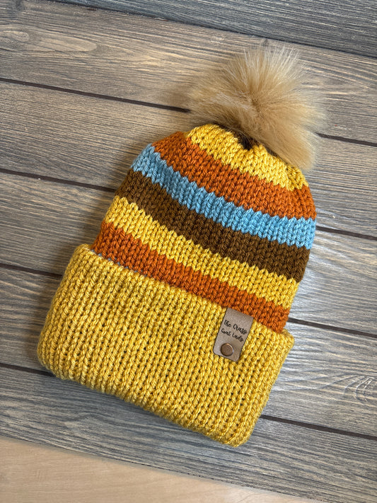 Brimmed Beanie, Medium (striped)