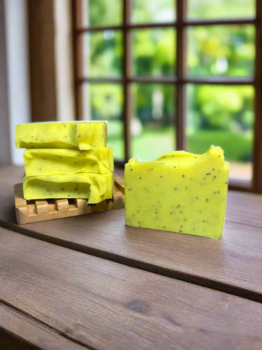 Handmade Tallow Soap, Lemon Poppy Seed