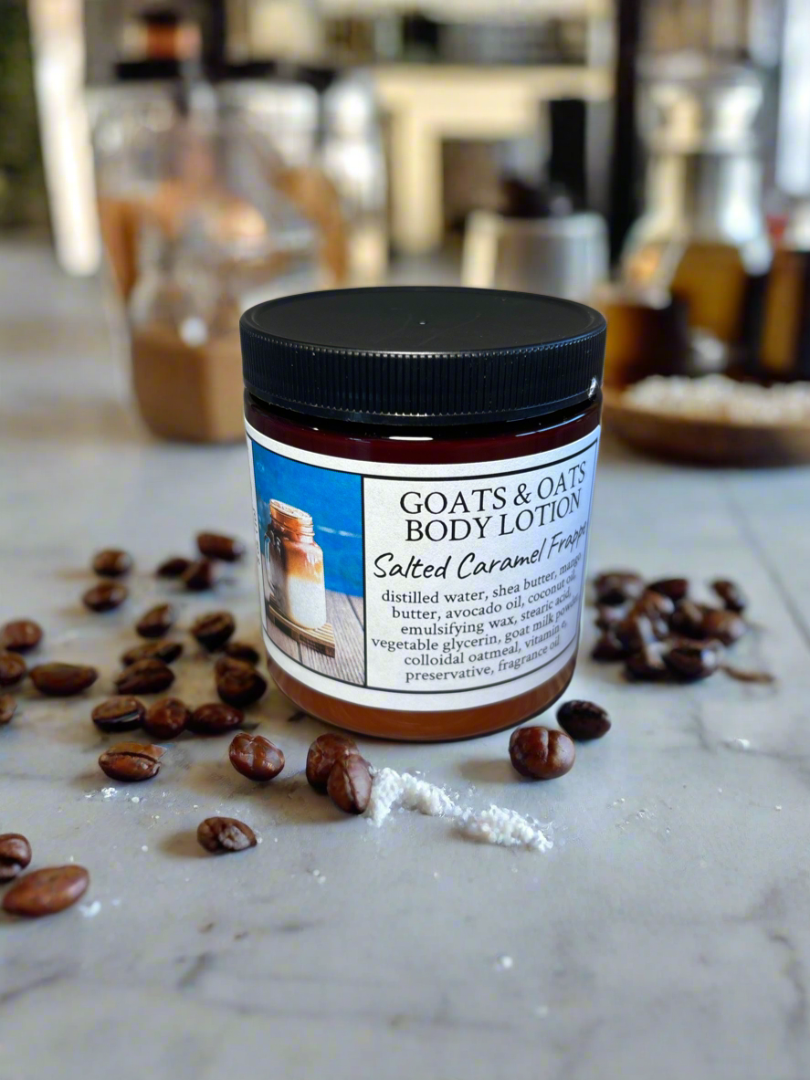 Goat milk body lotion salted caramel frappe