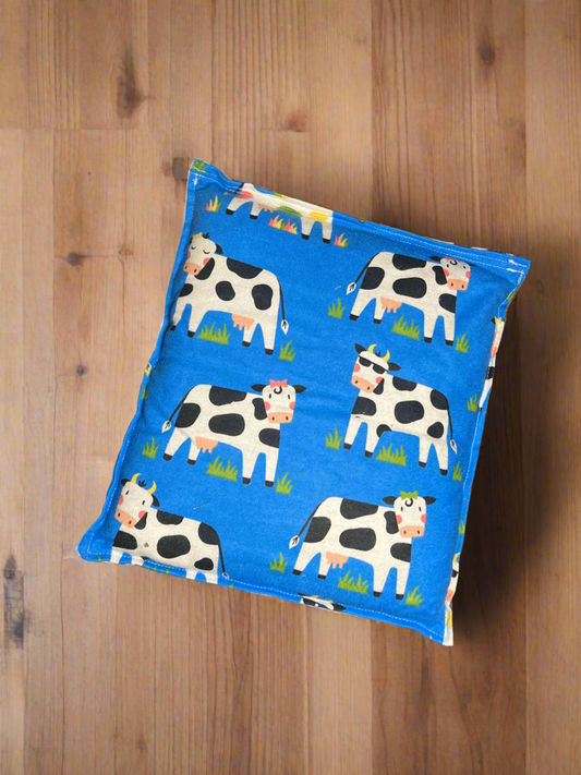 Junior Heat Therapy Bag, Cows on Blue